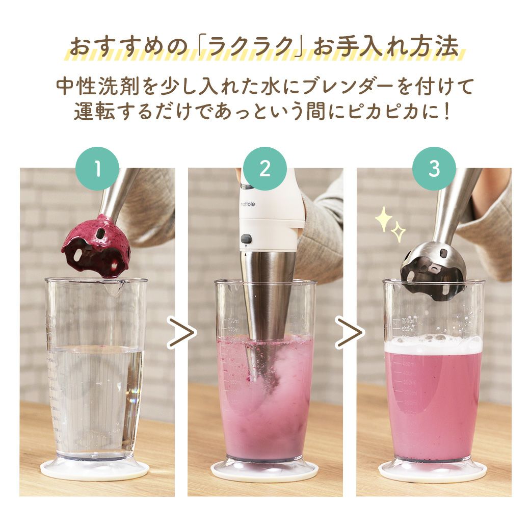 【新品未使用】mottole(ハンディブレンダー コードレス 充電式) Amazon | mottole モットル 充電式ハンディブレンダー MTL-K012-WH