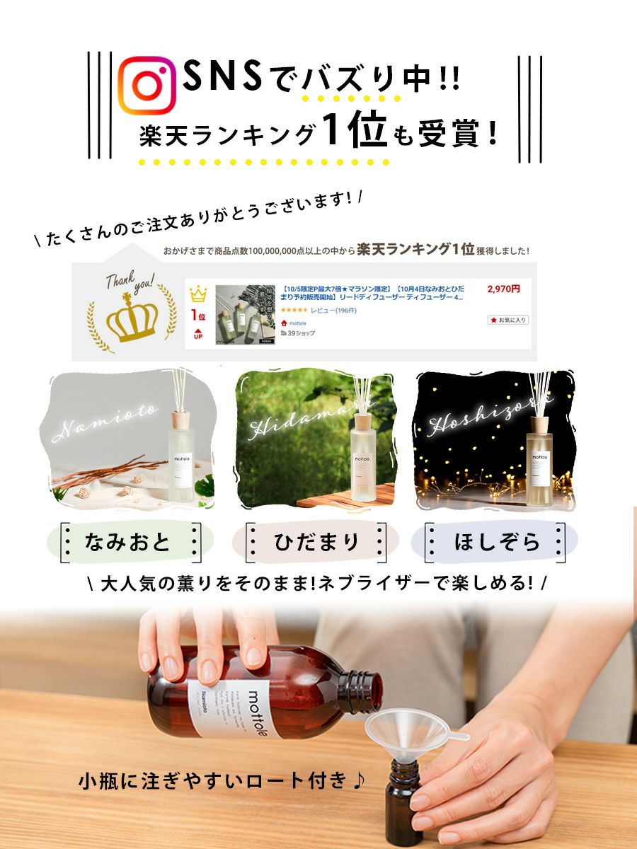アロマオイル大容量200ml MTL-A016 | mottole公式サイト